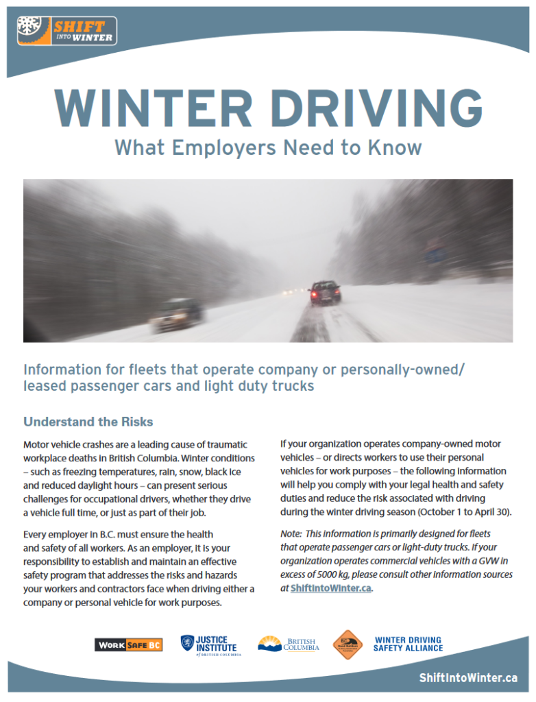 Winter Driving What Employers Need To Know Road Safety At Work